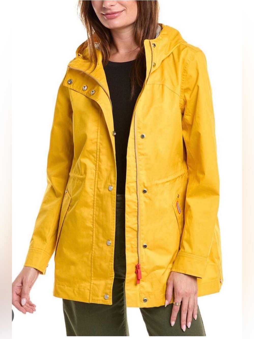 Hunter adela yellow cinch waist raincoat